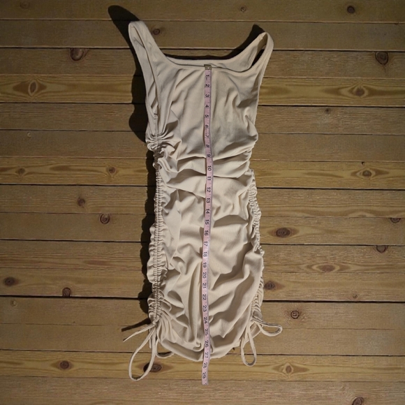 Apricot Ruched Mini‎ Dress - Picture 2 of 3